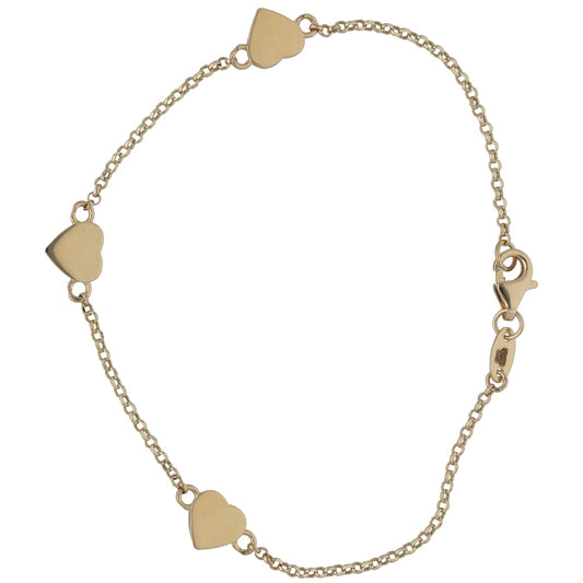 New 14ct Gold Heart Belcher Bracelet