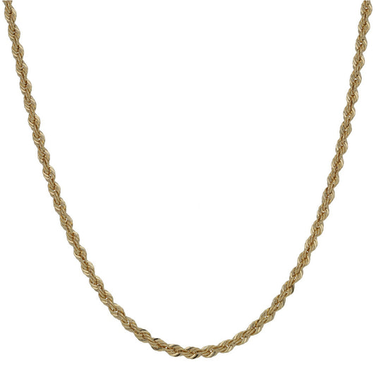 New 14ct Gold 2.7mm Rope Chain 24"