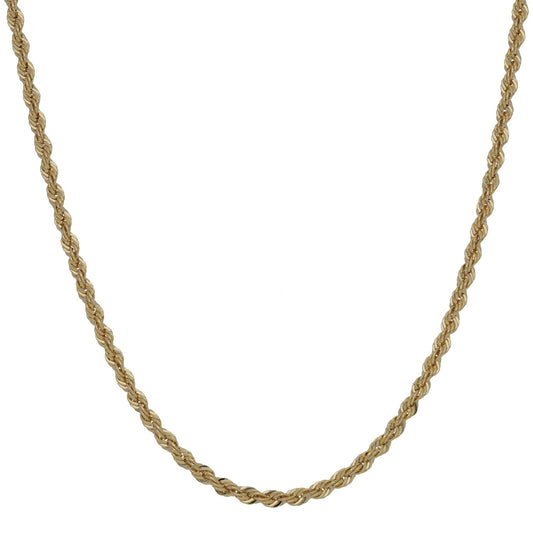 New 14ct Gold 2.7mm Rope Chain 24"