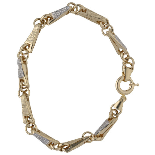New 14ct Bi-Colour Gold Triangle Fancy Bracelet