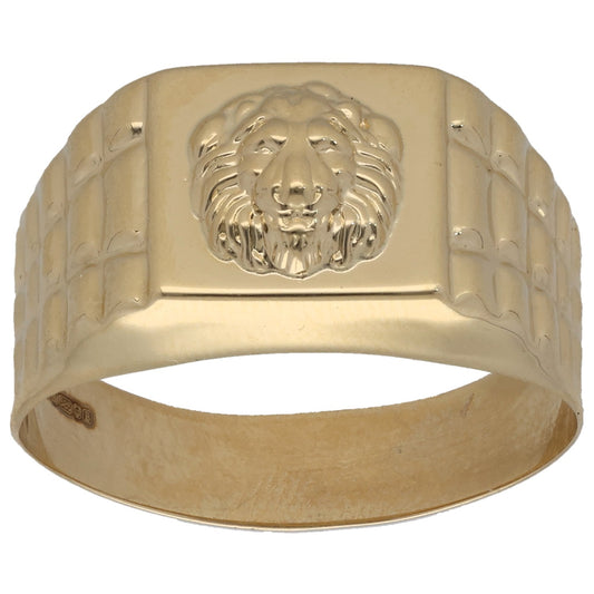 New 14ct Gold Lionhead Ring Size U