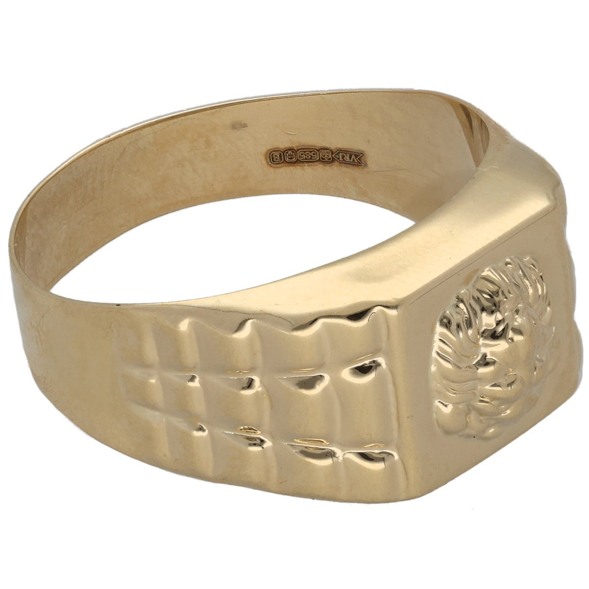 New 14ct Gold Lionhead Ring Size U