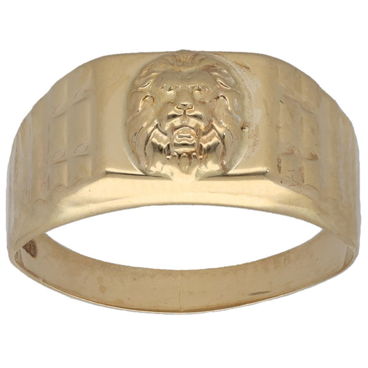 New 14ct Gold Lionhead Ring Size I