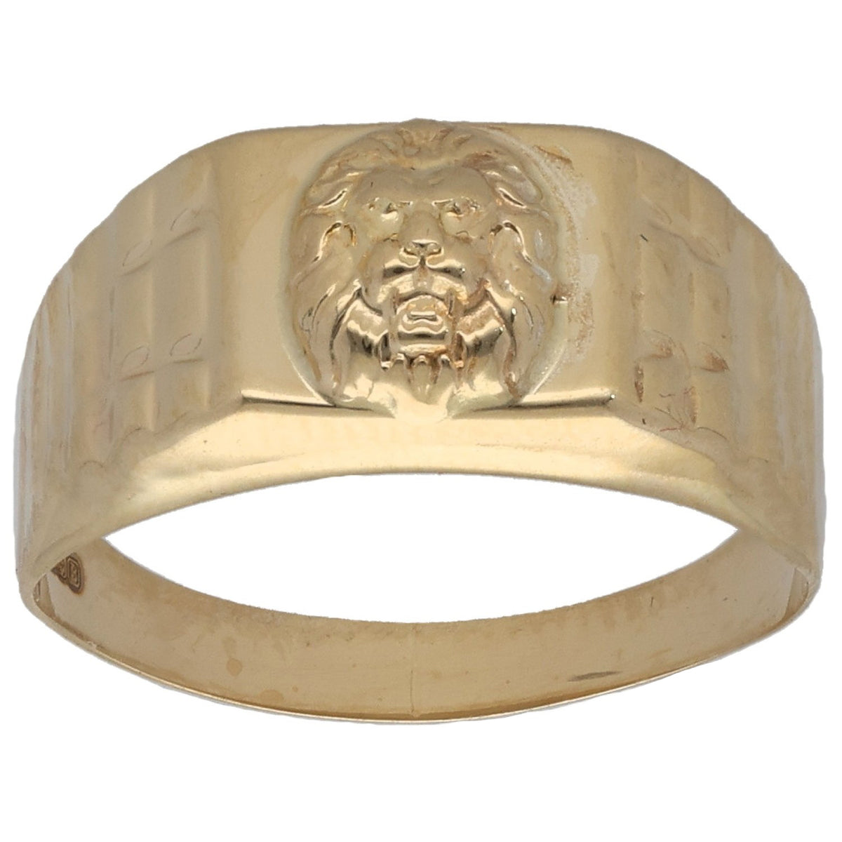 New 14ct Gold Lionhead Ring Size I