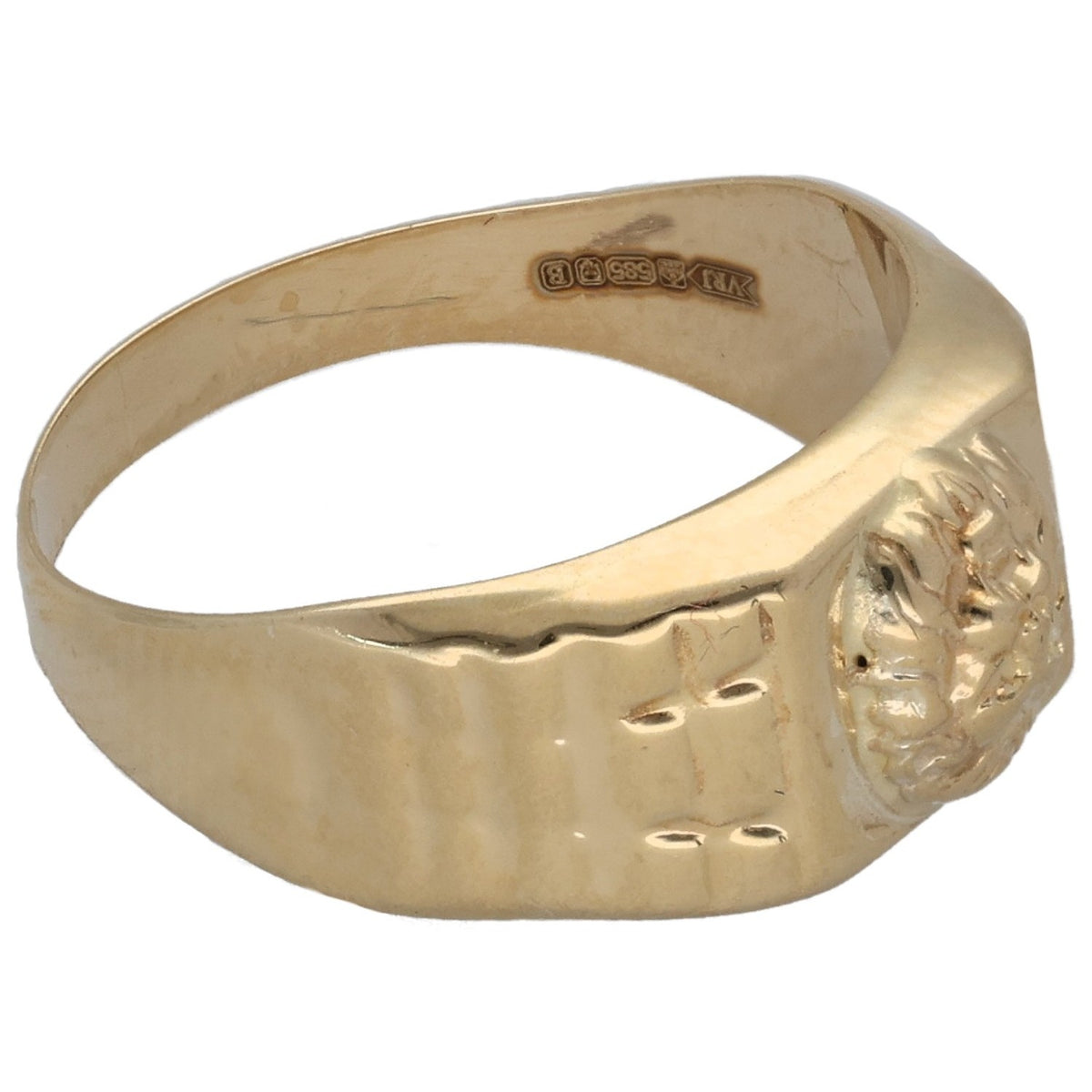 New 14ct Gold Lionhead Ring Size I