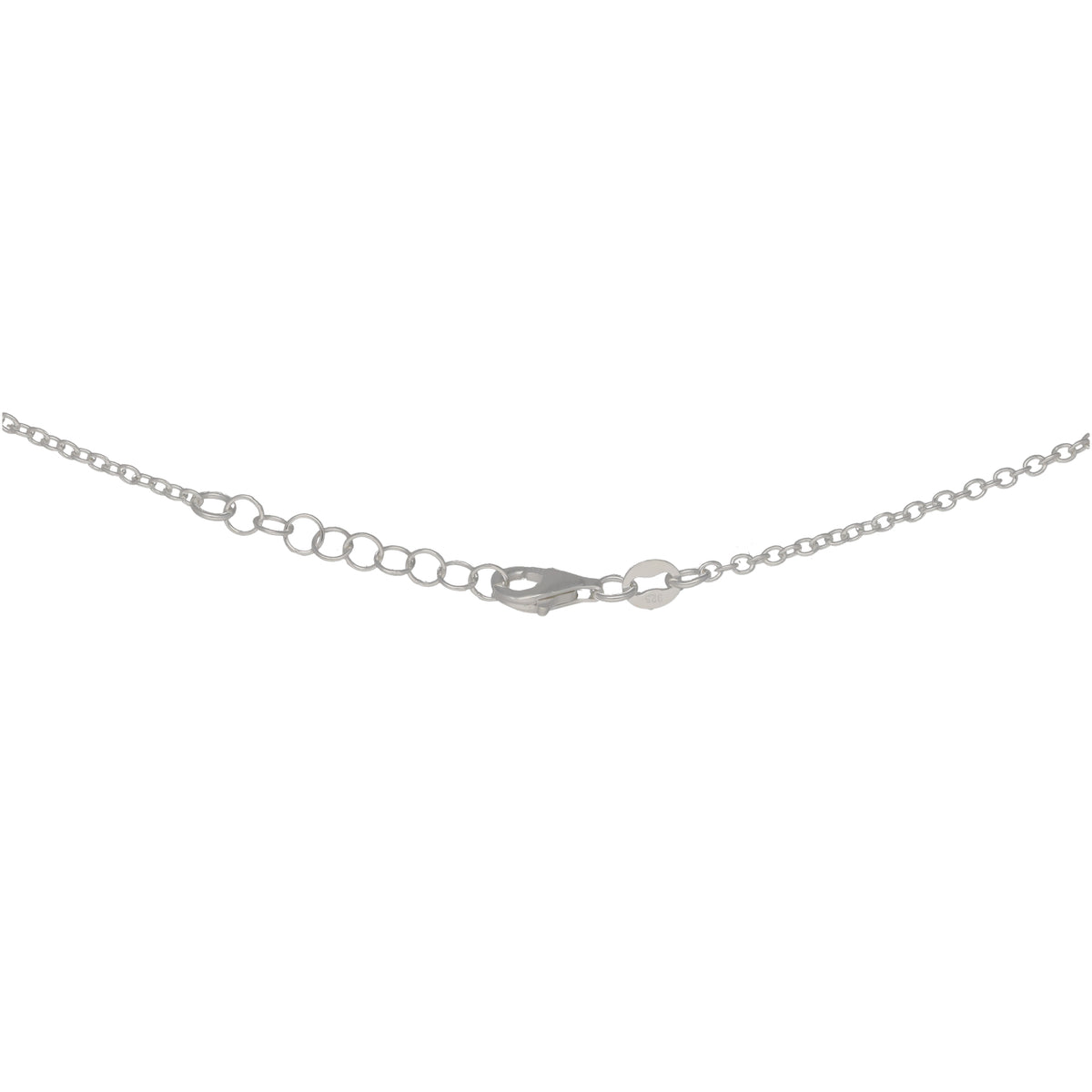 New Sterling Silver Beaded Heart Charm Chain 18"