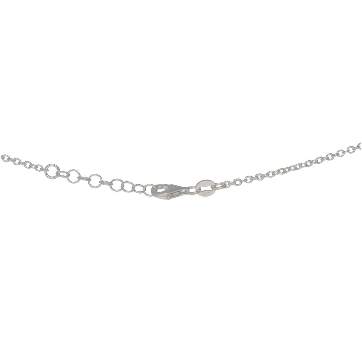 New Sterling Silver Beaded Heart Charm Chain 18"