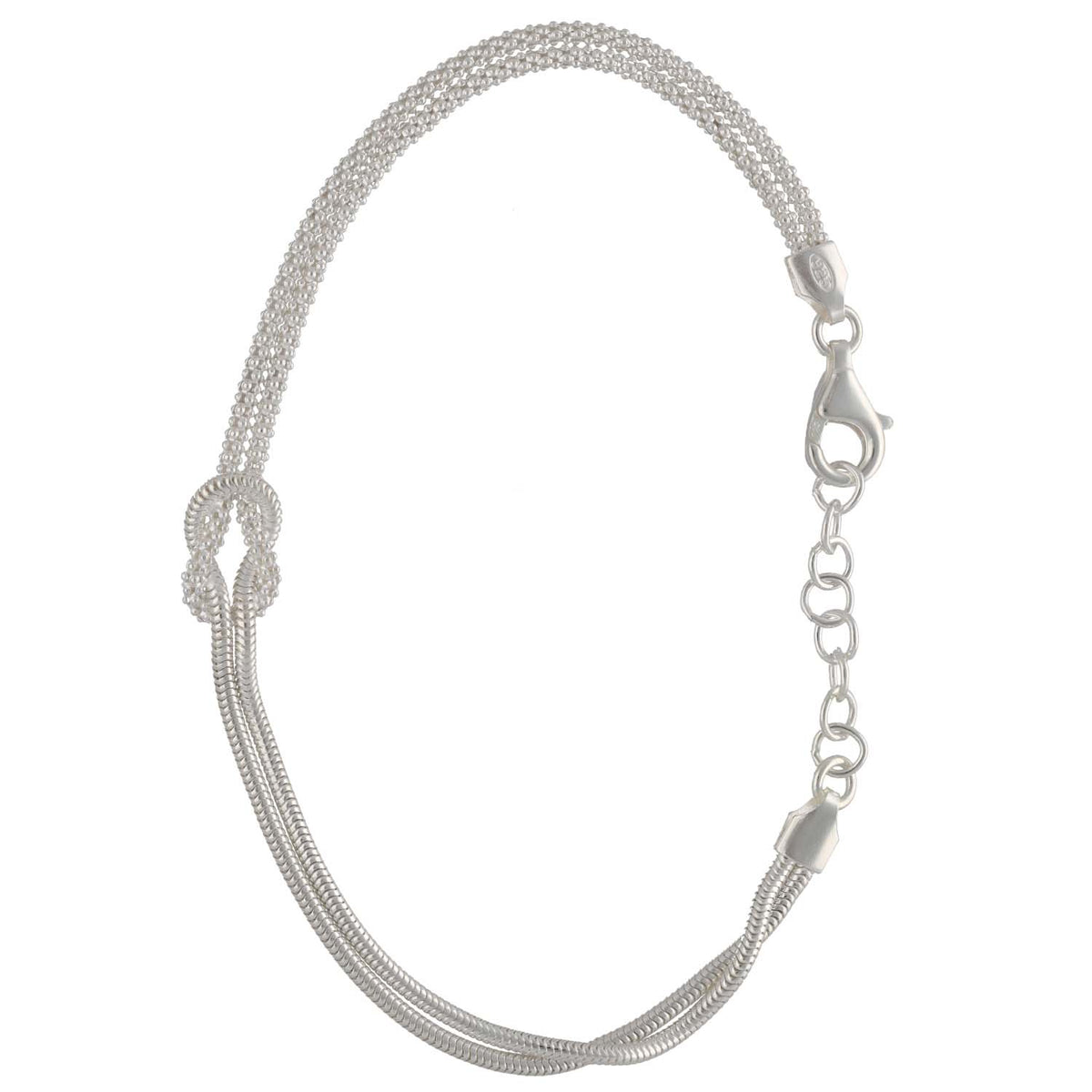 New Sterling Silver Love Knot Bracelet