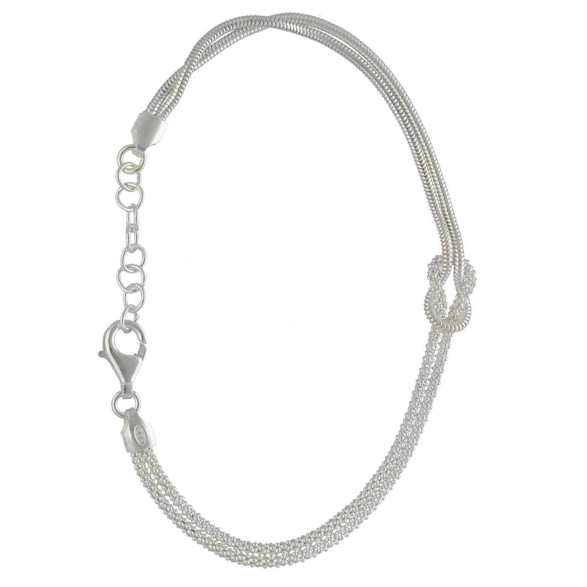 New Sterling Silver Love Knot Bracelet