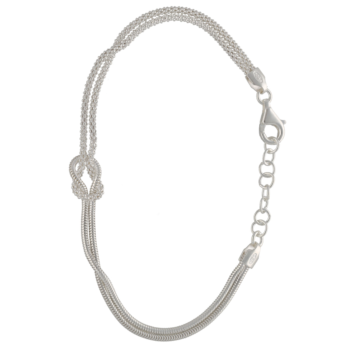 New Sterling Silver Love Knot Bracelet