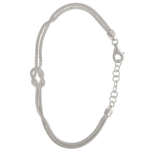 New Sterling Silver Love Knot Bracelet