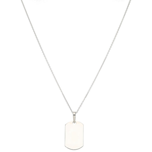 New Sterling Silver Kids Dog Tag Pendant With Chain 16"