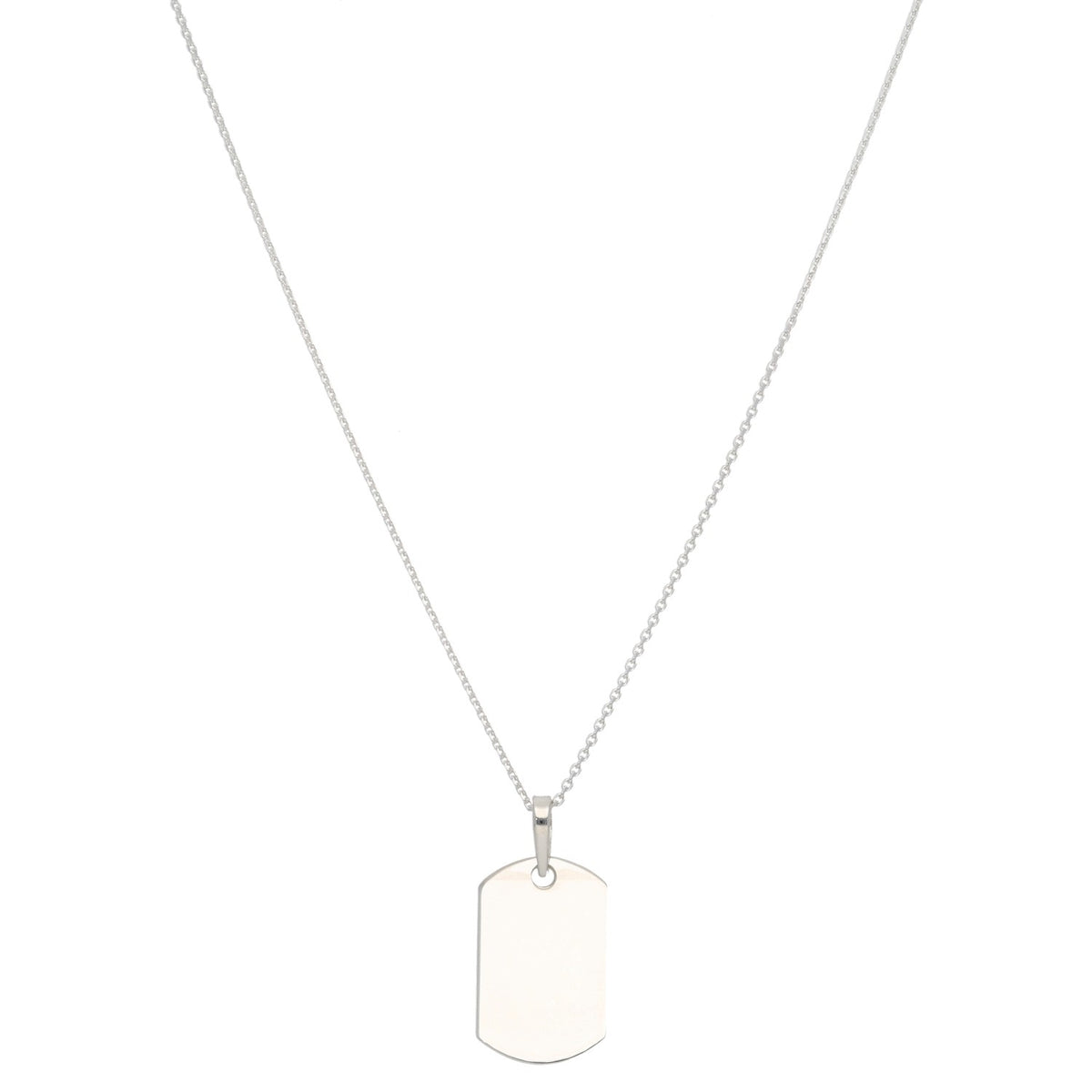New Sterling Silver Kids Dog Tag Pendant With Chain 16"