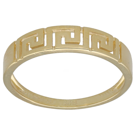 New 9ct Gold Greek Key Band Ring Size N