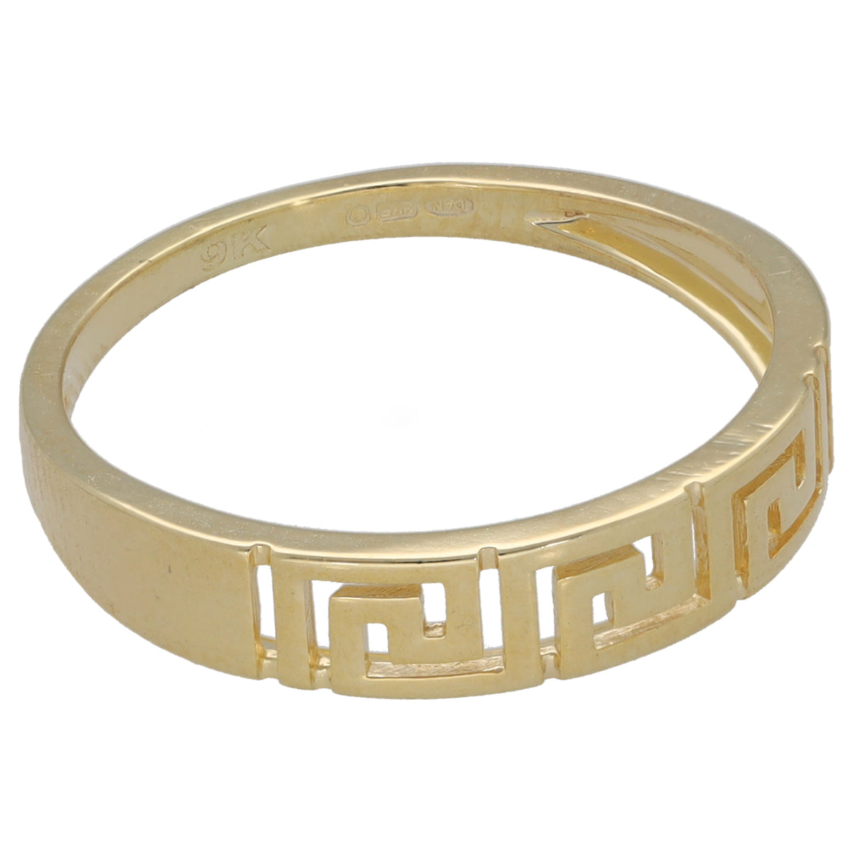 New 9ct Gold Greek Key Band Ring Size N