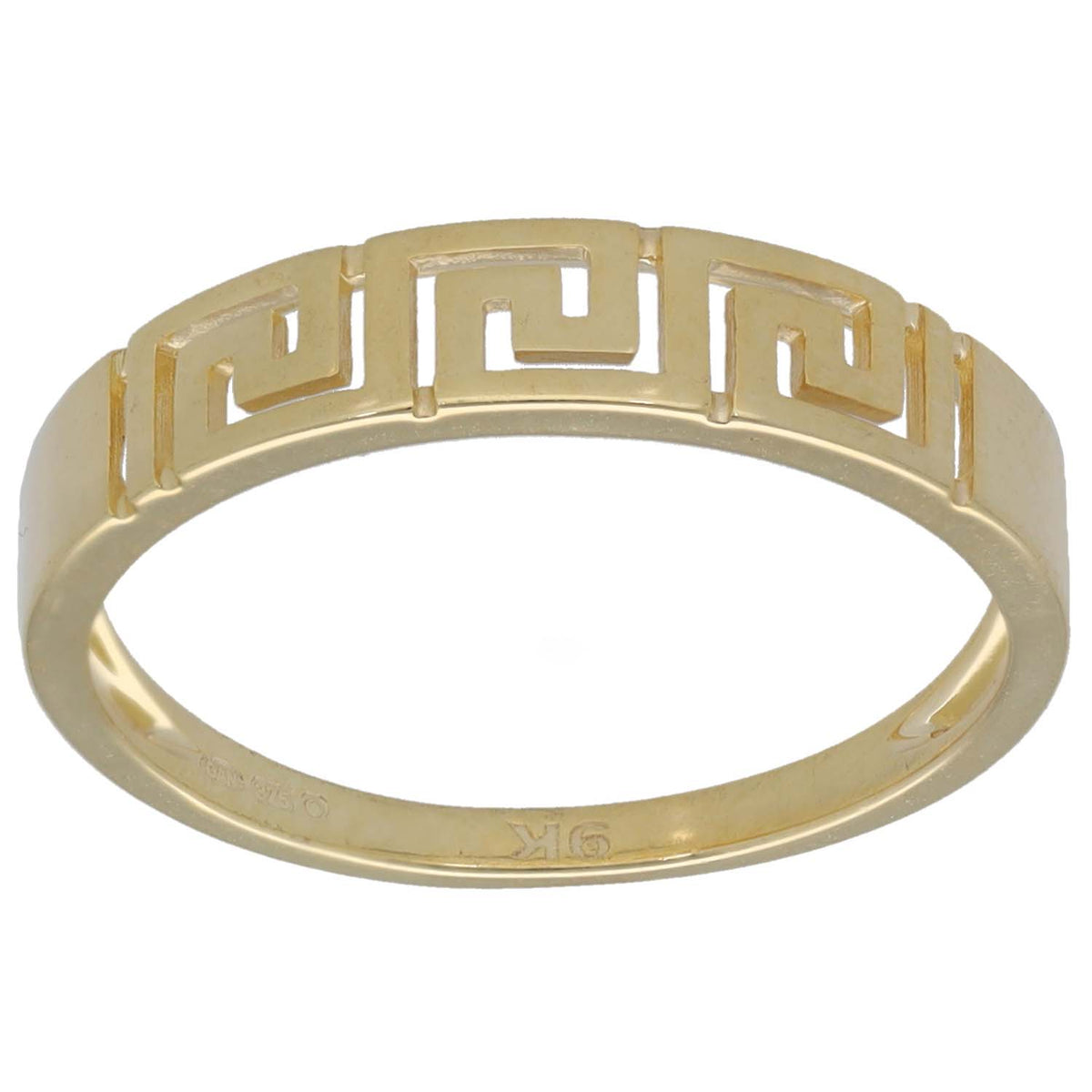 New 9ct Gold Greek Key Band Ring Size N