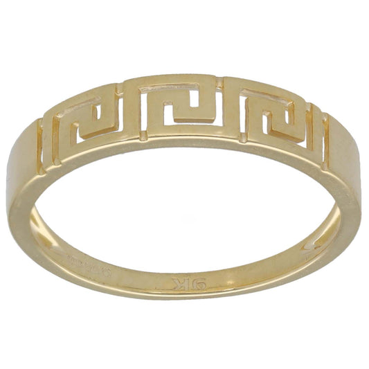 New 9ct Gold Greek Key Band Ring Size N
