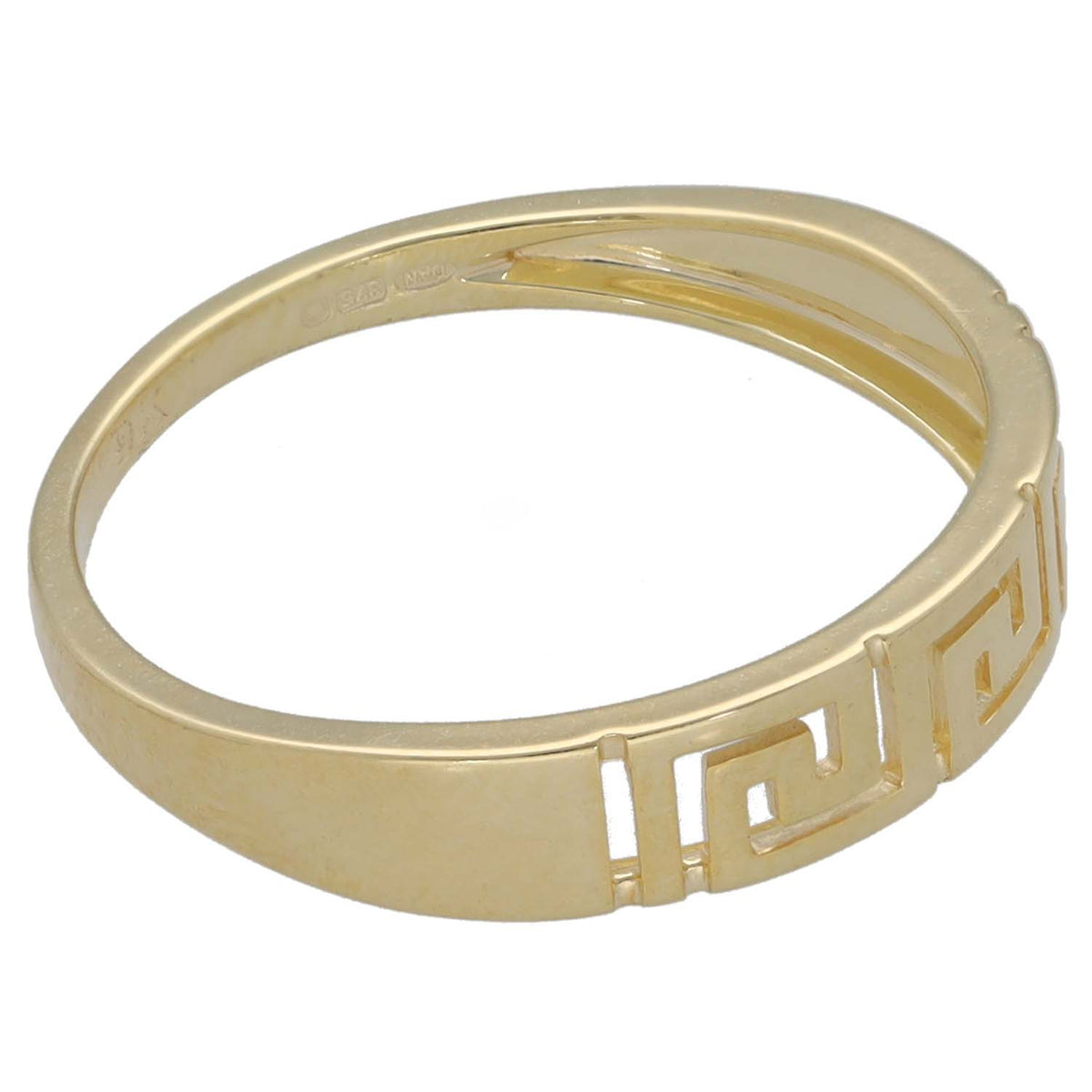 New 9ct Gold Greek Key Band Ring Size N