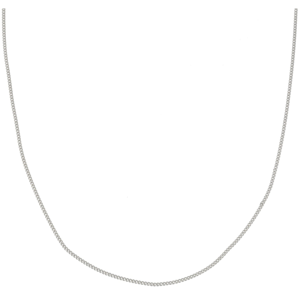 New Sterling Silver Round Curb Chain 18"