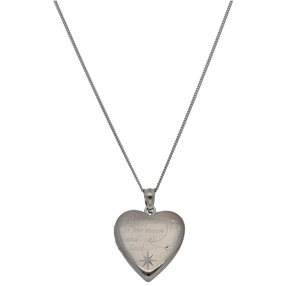 New Sterling Silver Heart Locket With Chain