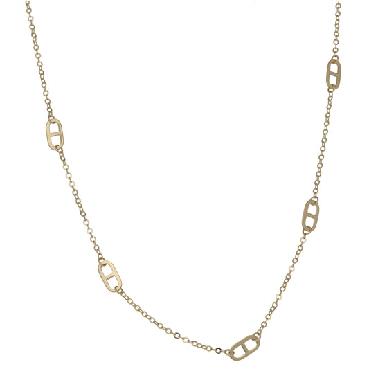 New 9ct Gold 5 Station Rambo On Belcher Chain 18"