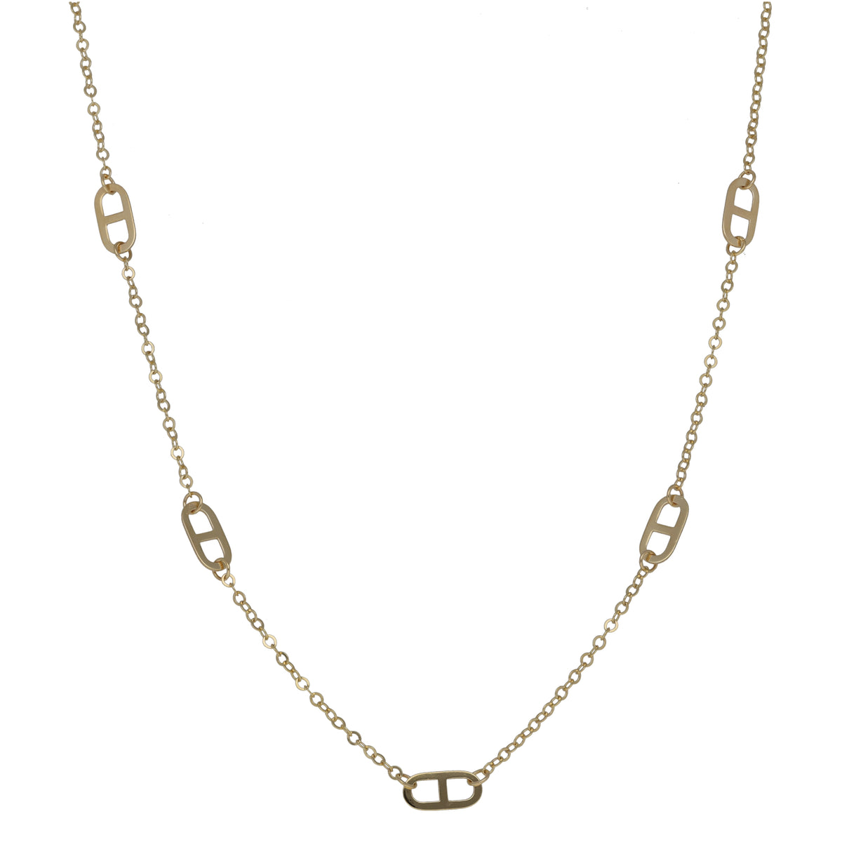 New 9ct Gold 5 Station Rambo On Belcher Chain 18"