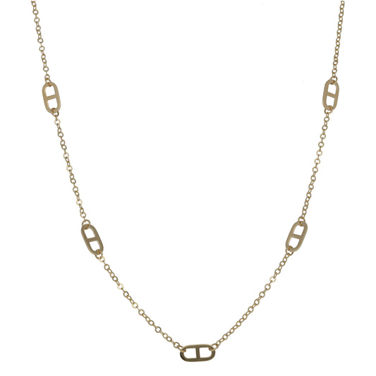 New 9ct Gold 5 Station Rambo On Belcher Chain 18"