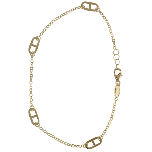 New 9ct Gold 4 Station Rambo Belcher Bracelet