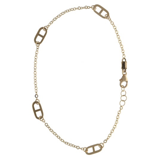 New 9ct Gold 4 Station Rambo Belcher Bracelet