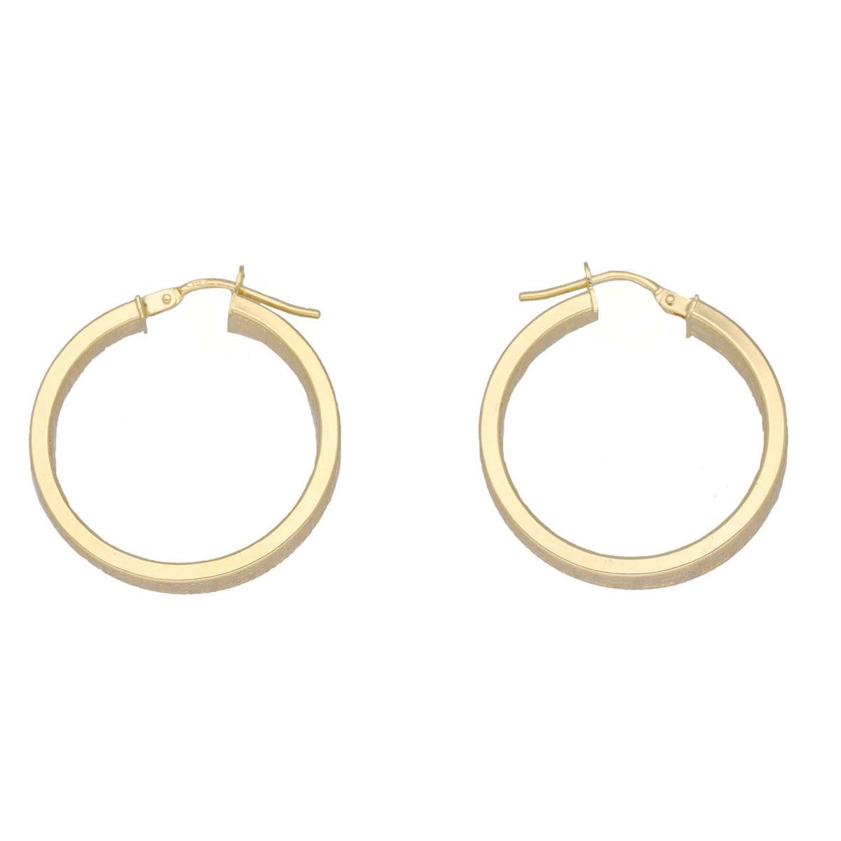 New 9ct Gold 20mm Greek Key Hoop Earrings