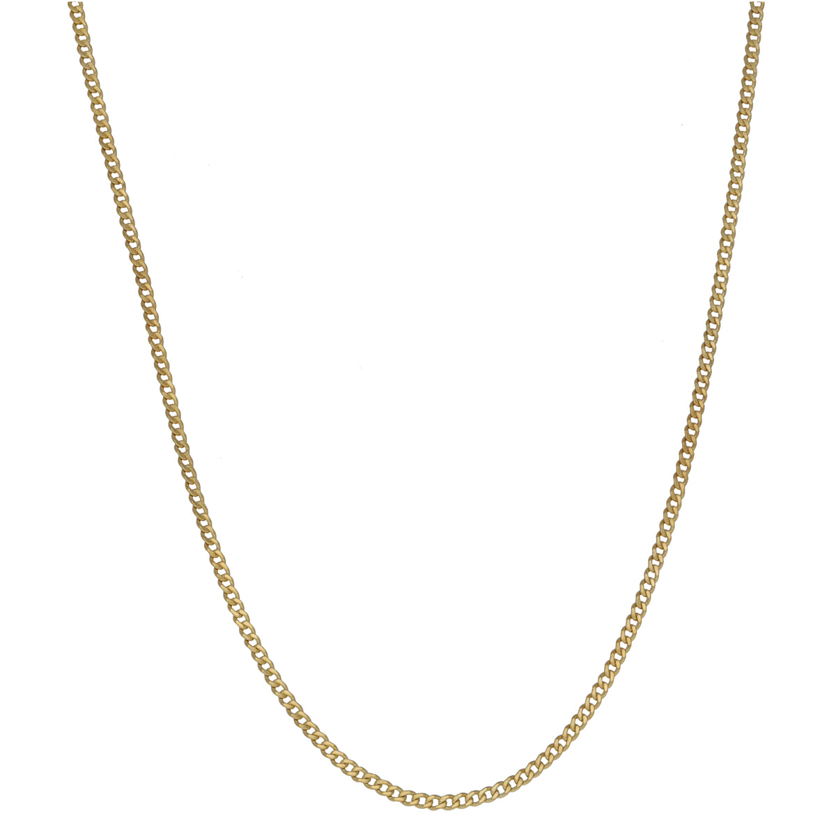 New 9ct Gold 1.7mm Flat Curb Chain 18"
