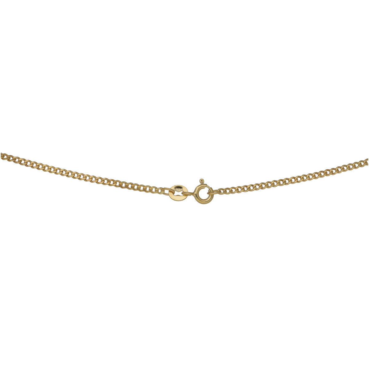 New 9ct Gold 1.7mm Flat Curb Chain 18"