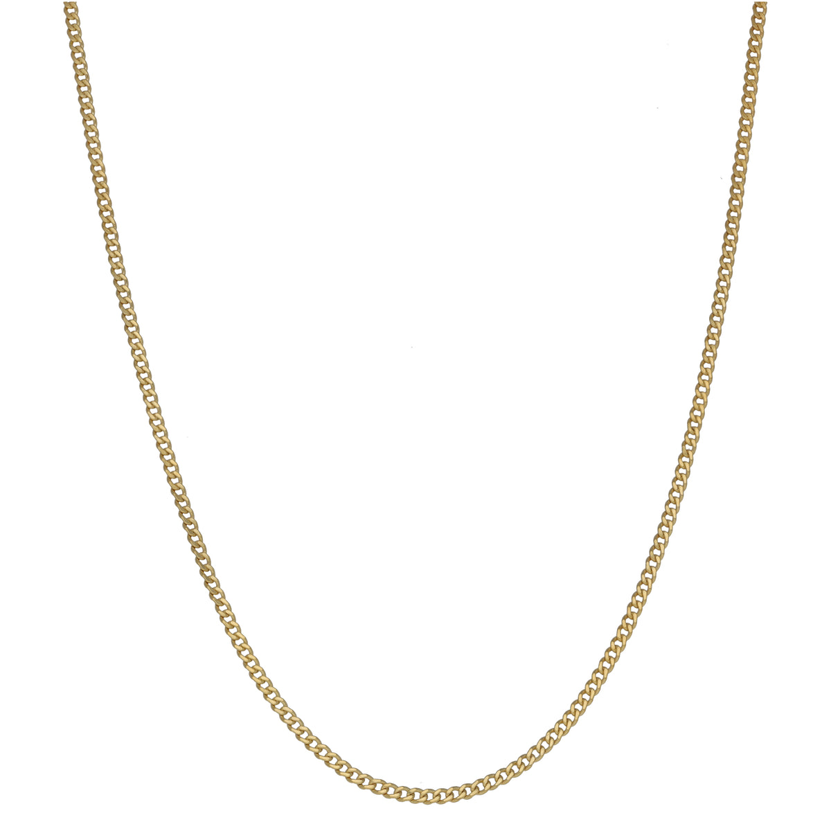 New 9ct Gold 1.7mm Flat Curb Chain 18"