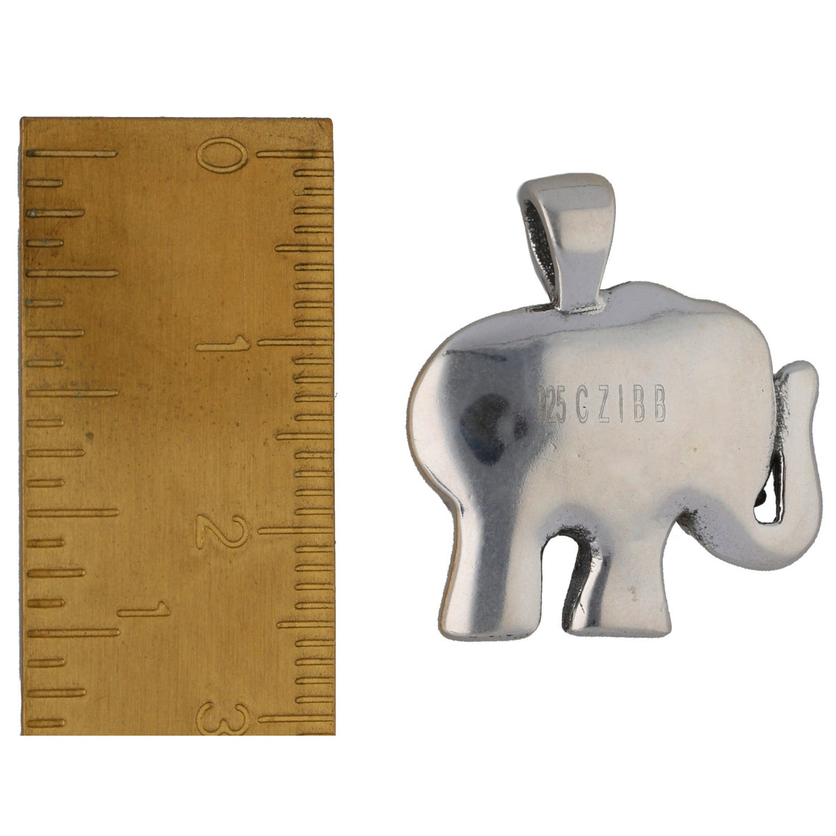 New Sterling Silver 23mm Elephant Pendant