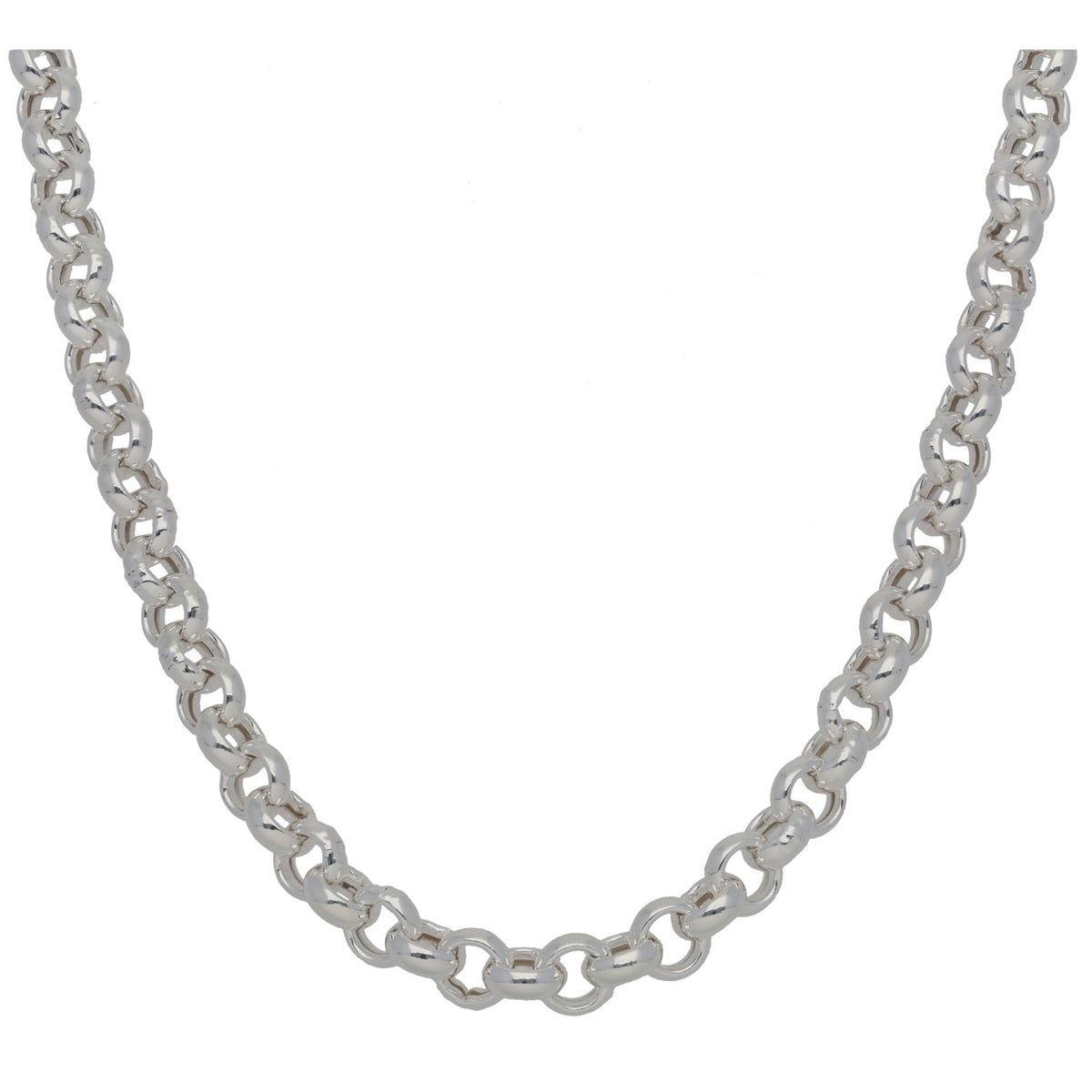 New Sterling Silver 6.4mm Round Belcher Chain 20"