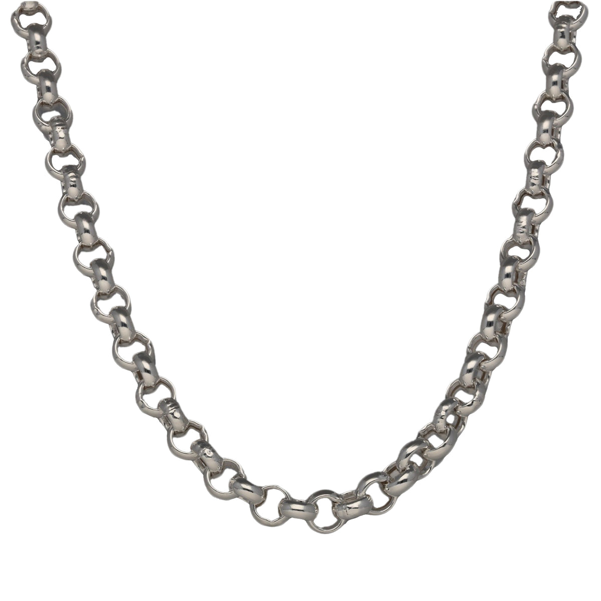 New Sterling Silver 6.4mm Round Belcher Chain 20"