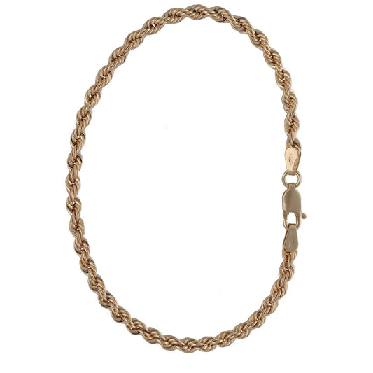 New 9ct Gold Hollow Rope Bracelet