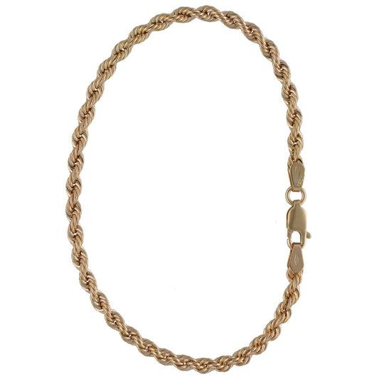 New 9ct Gold Hollow Rope Bracelet