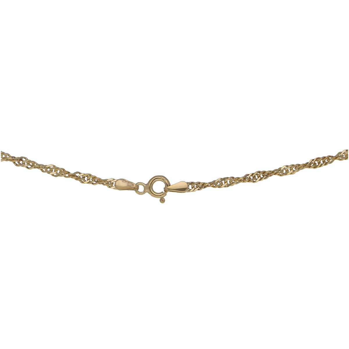 New 9ct Gold 2.3mm Hollow Singapore Chain 22"