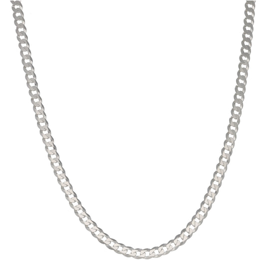 New Sterling Silver 4.4mm Flat Curb Chain 22"