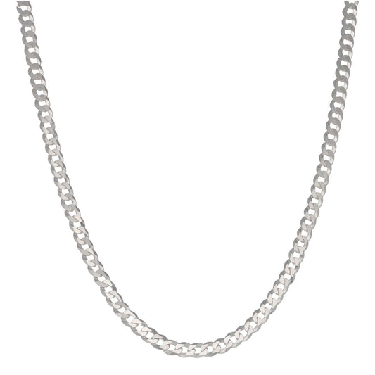 New Sterling Silver 4.4mm Flat Curb Chain 22"