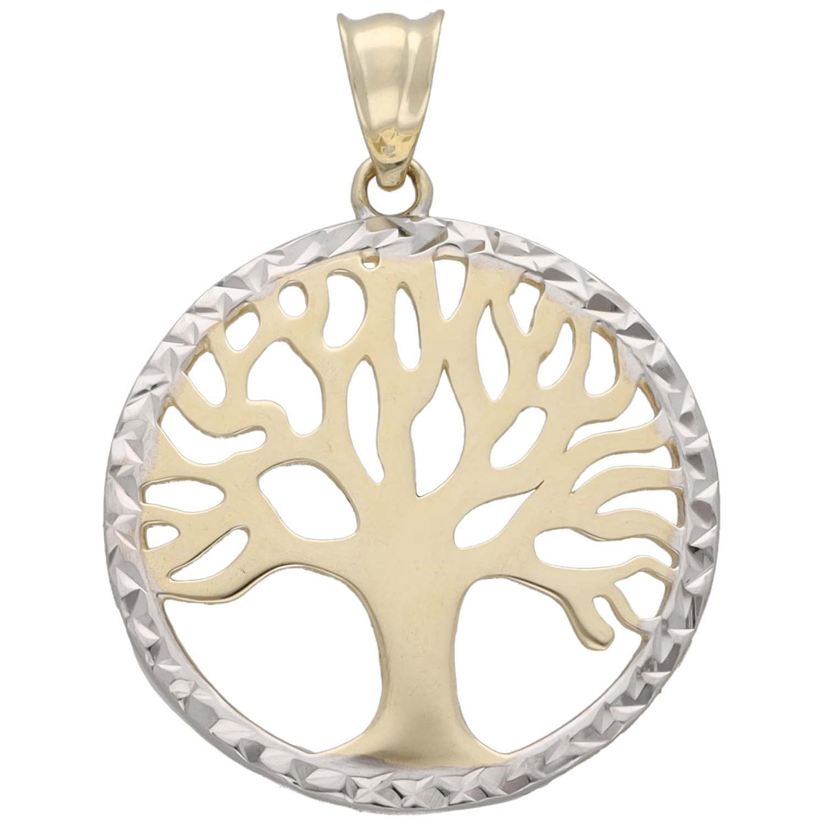 New 9ct Bi-Colour Gold Tree Of Life Pendant