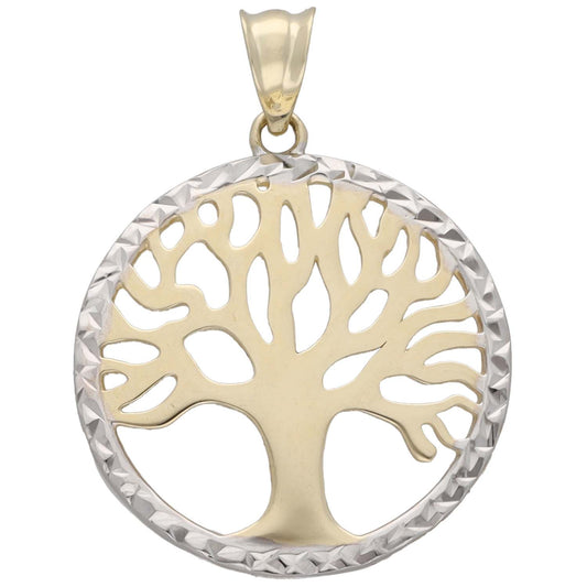 New 9ct Bi-Colour Gold Tree Of Life Pendant