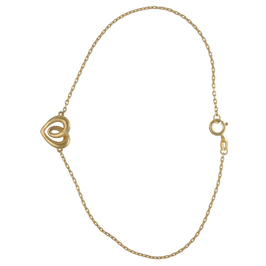 New 9ct Gold Heart Bracelet