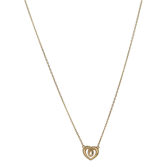 New 9ct Gold Heart Necklace 18"