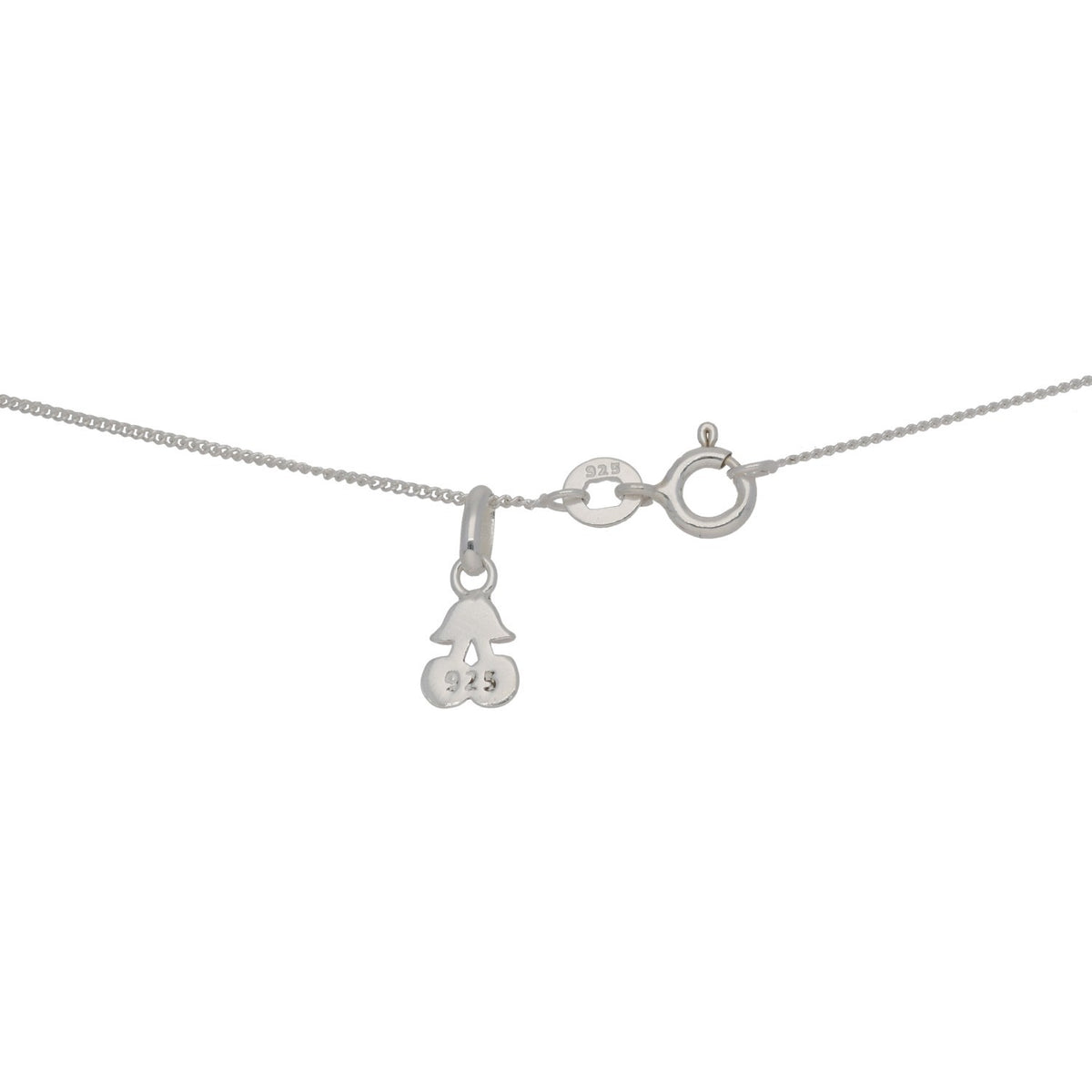 New Sterling Silver Kids Enamel Cherry Pendant Chain 14"