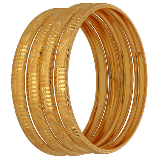 New 22ct Gold Fancy Star Set Of 4 Bangles