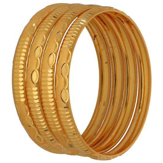 New 22ct Gold Leaf Set Of 4 Bangles