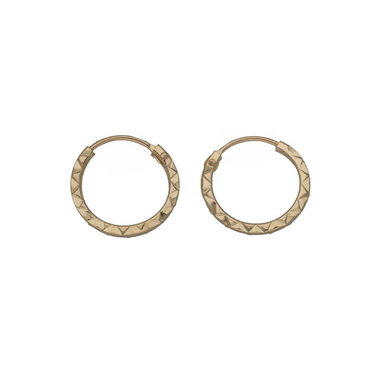 New 9ct Gold 10mm Teeny Hoop Earrings