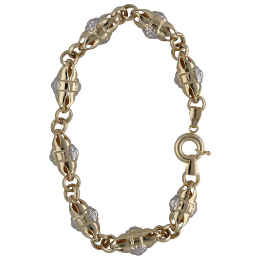 New 14ct Gold Greek Key Lion Fancy Tube Bracelet